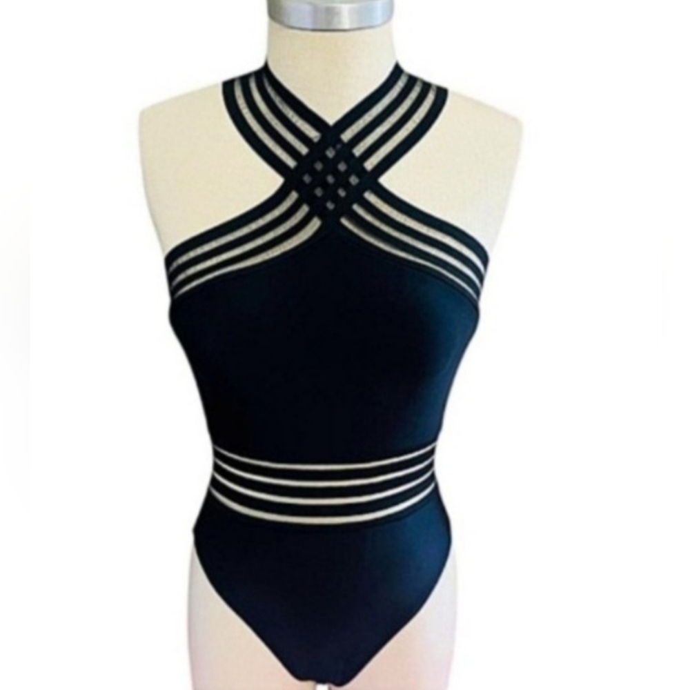 Women's Crisscross One Piece Swimsuit Tummy Control Bathing Suit Size S